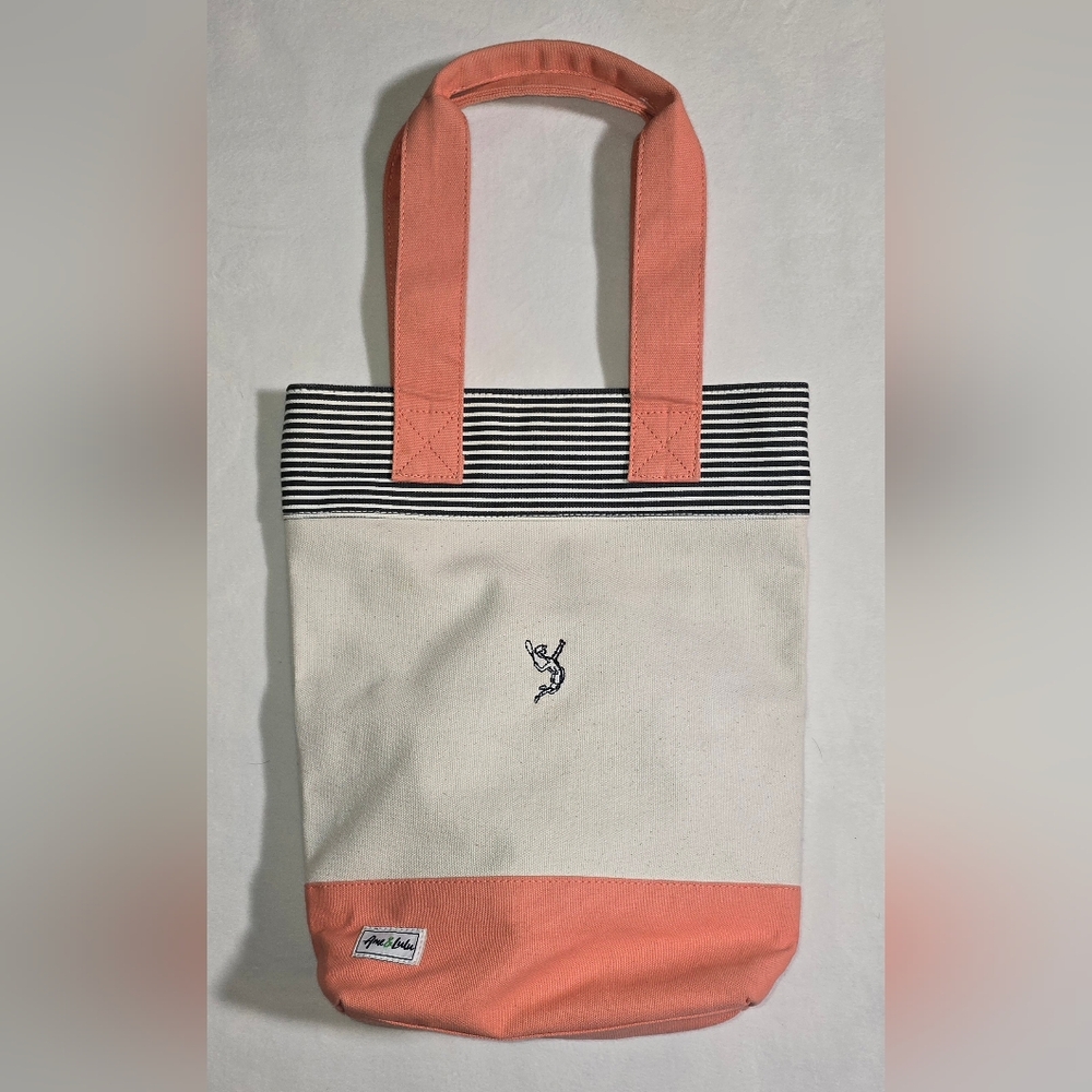 Ame & Lulu Preppy Canvas Tennis Tote Bag Pickleball Country Club